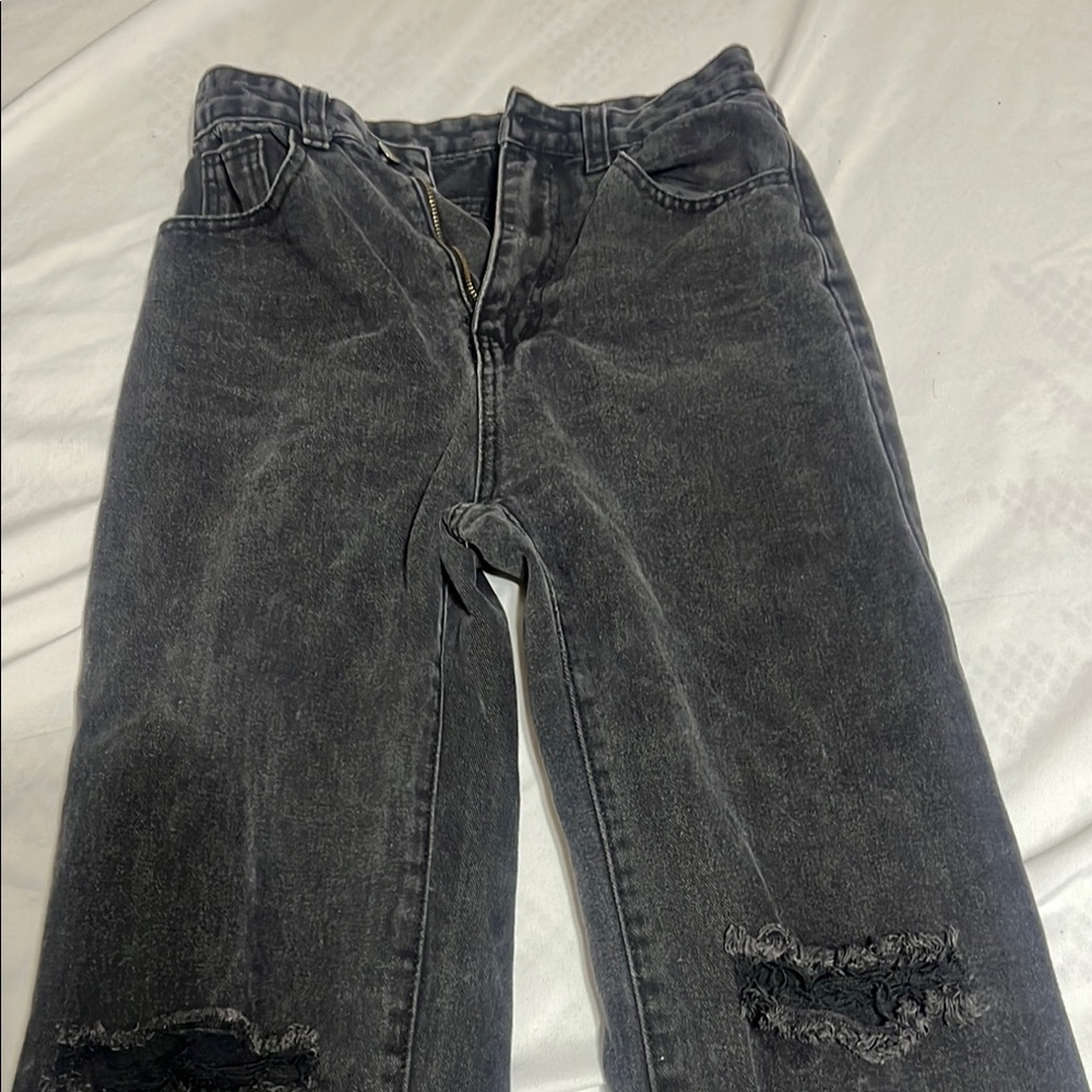 Distressed Gray Jeans